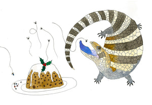 Blue Tongue Lizard Christmas card