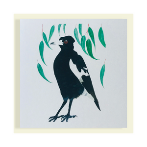 Magpie under the gums mini card (85mm by 85mm)