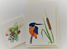 Load image into Gallery viewer, Kingfisher and dragonfly amongst bull-rushes