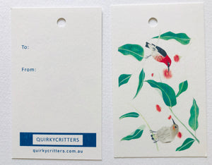 Scarlet Breasted Honey Eaters gift tag
