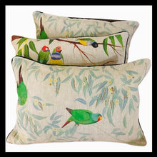 Load image into Gallery viewer, 100% linen cushion - Swift Parrots