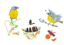 Load image into Gallery viewer, Yellow Robins with Christmas cheer
